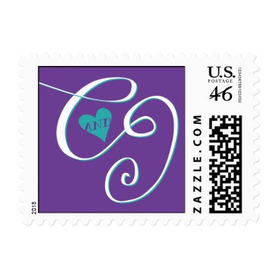 C and J Wedding Monogram Postage