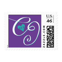 C and J Wedding Monogram Postage