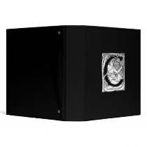 C-Art Nouveau Lady Initial 3 Ring Binders
