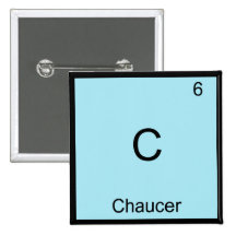 C - Chaucer Funny Chemistry Element Symbol T-Shirt Pins