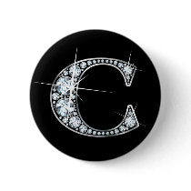 "C" Diamond Bling Button