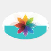 c flower oval sticker