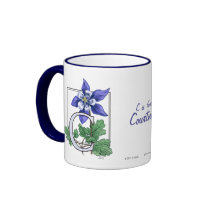C for Columbine Flower Monogram and Name Mug mugs