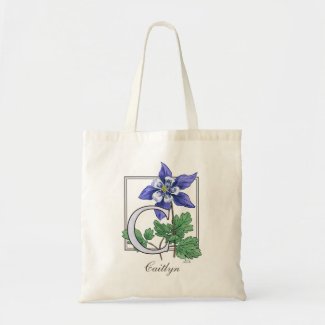 C for Columbine Flower Monogram Bag bag