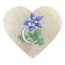 C for Columbines Flower Monogram stickers