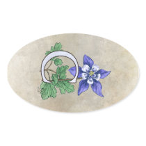 C for Columbines Flower Monogram stickers