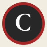 C : Initial C Letter C Red, White & Black Stickers stickers