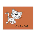 "C" is for Cat Alphabet Flashcard Postcard