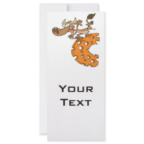 c is for cow funny moo cow cartoon character customized rack card