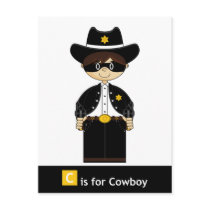 C is for Cowboy Masked Gunslinger postcards