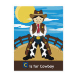 C is for Cowboy Sheriff Postcard