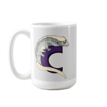 C is for Crested Gecko (gray bkg) MUG