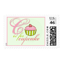 C Is For Cupcake Postage Stamps