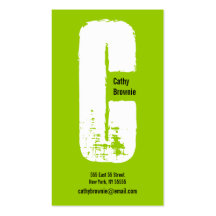 C Letter Alphabet Business Card Olive