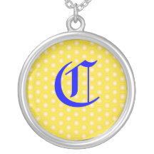 C LETTER ON HONEICOMB PERSONALIZED NECKLACE