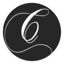 C monogram - elegant black and white stickers by aslentz C monogram - elegant black and white stickers