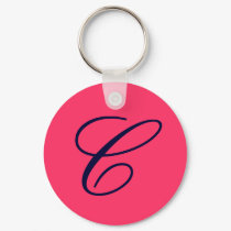 "C" monogram keyring keychains