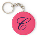 "C" monogram keyring keychains