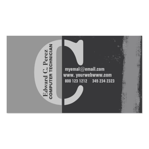 C Monogrammed Unisex Bold Business Card Templates (front side)