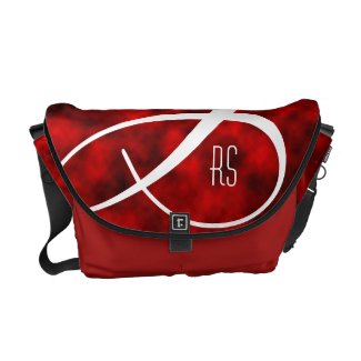 C Swirl on Red clouds rickshawmessengerbag