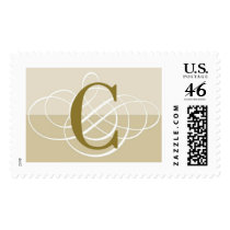 C Two Toned Classic Wedding Monogram Stamp
