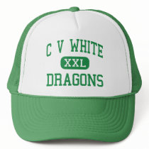 C V White - Dragons - High - Helena Arkansas hats
