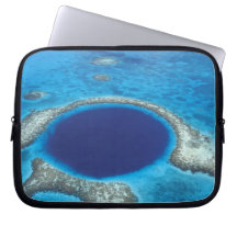 CA, Belize. Aerial view of Blue Hole (diameter Laptop Sleeves