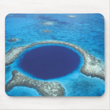 CA, Belize. Aerial view of Blue Hole (diameter Mouse Pads