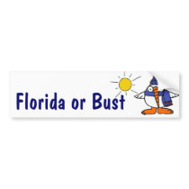 CA- Florida or Bust Snowbird Bumper Sticker