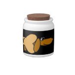 CA- Funny Dachshund Pet Treats Jar Candy Dishes