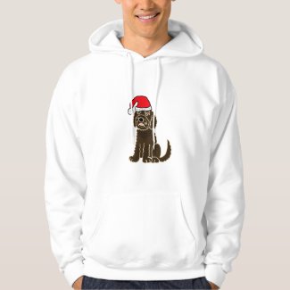CA- Funny Labradoodle Dog in Santa Hat Shirt