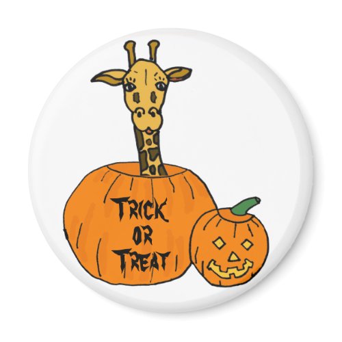 CA- Giraffe in a Pumkin Halloween Magnet magnet