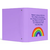 CA- Inspirational Rainbow Binder with Happiness is
