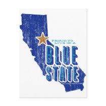 CA - Proud Blue State postcards by DeluxeWear CA - Proud Blue State postcards