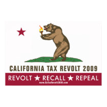 CA Tax Revolt 2009 Flag Poster posters