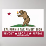 CA Tax Revolt 2009 Flag Poster