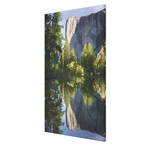 CA, Yosemite NP, El Capitan reflected in Merced Canvas Print