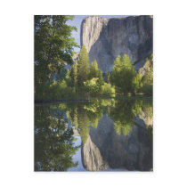 CA, Yosemite NP, El Capitan reflected in Merced