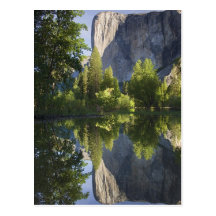 CA, Yosemite NP, El Capitan reflected in Merced Postcards