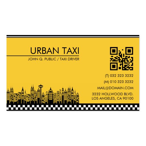 Cab Driver Taxi Driver Business Card (front side)