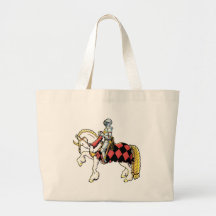 Caballero en su caballo blanco bolsas