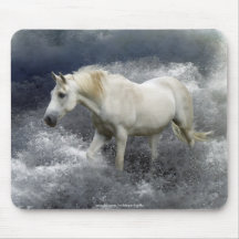 Caballo blanco de la fantasía y resaca Mousepad de Alfombrillas De Raton