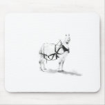 Caballo de proyecto de Percheron Mousepad blanco y
