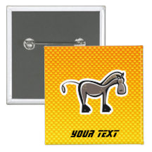 Caballo lindo; Amarillo-naranja Pins