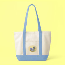 Caballo mecedora azul bolsas