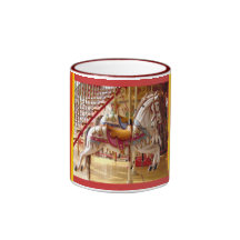 Caballos del carrusel taza de café