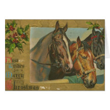 Caballos del navidad del vintage tarjetas
