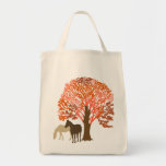 Caballos del otoño del naranja y de Brown Bolsa Lienzo