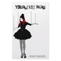 cabaret marionette customized stationery