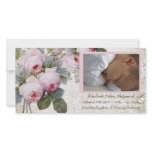 Cabbage Rose Birth Announcement - Baby Girl Customized Photo Card